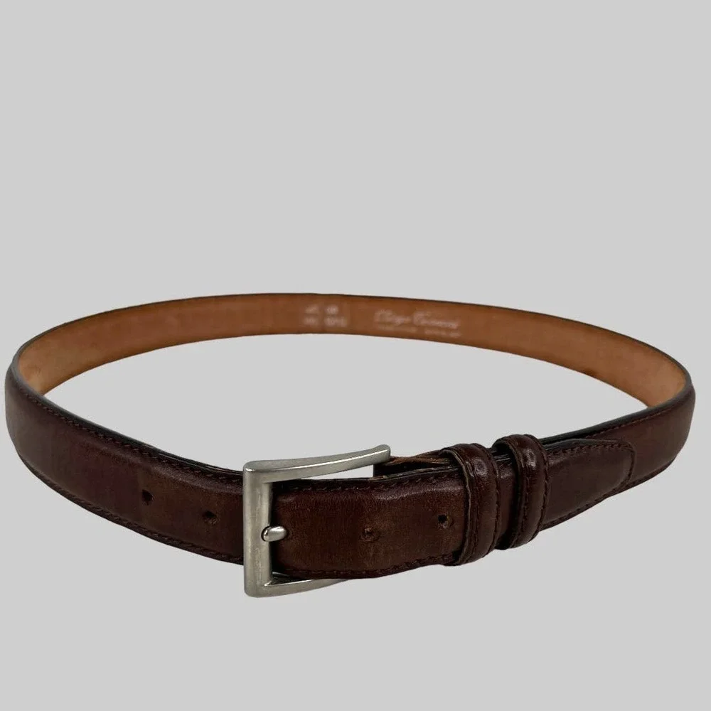 DIEGO TOSCANI Leather Belt in Dark Brown Men's Size 38 Waist